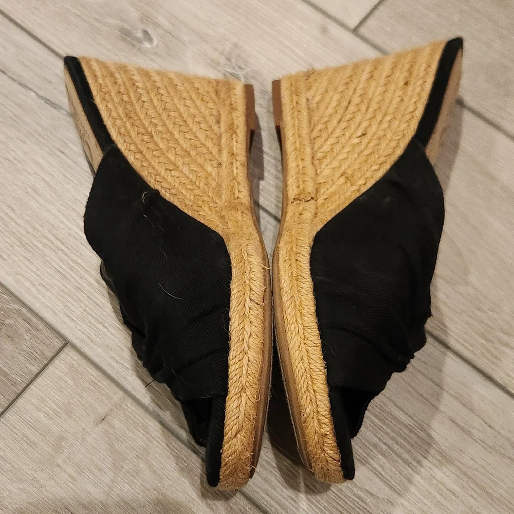 Circus By Sam Edelman Bea Wedge Espadrille Sandals Black Women's 8.5